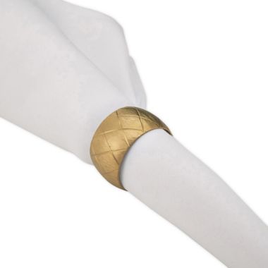 Saro Lifestyle Harlequin Napkin Rings in Gold (Set of 4). View a larger version of this product image.
