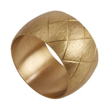 Saro Lifestyle Harlequin Napkin Rings in Gold (Set of 4). View a larger version of this product image.