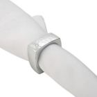 Alternate image 3 for Saro Lifestyle Square Hammered Napkin Rings in Silver (Set of 4)