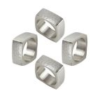 Alternate image 1 for Saro Lifestyle Square Hammered Napkin Rings in Silver (Set of 4)