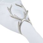 Alternate image 3 for Saro Lifestyle Antler Napkin Rings in Silver (Set of 4)