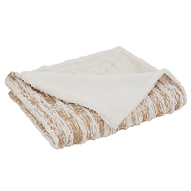 Saro Lifestyle Foil Print Reversible Throw Blanket in Gold. View a larger version of this product image.