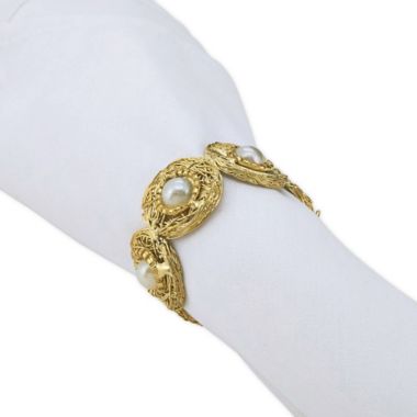 Saro Lifestyle Pearl Bead Napkin Rings (Set of 4). View a larger version of this product image.