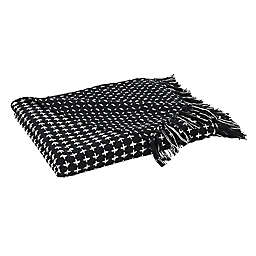 Saro Lifestyle Cross Thread Throw Blanket in Black/White