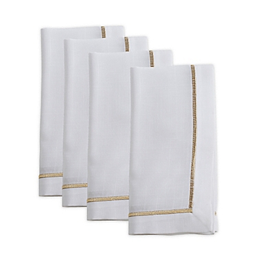 Saro Lifestyle Classic Line Napkins in Gold (Set of 4). View a larger version of this product image.