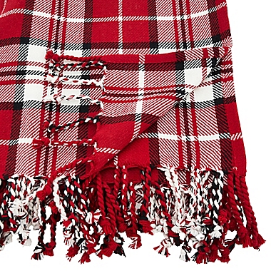 Saro Lifestyle Plaid Throw Blanket in Red. View a larger version of this product image.