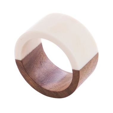 Saro Lifestyle Wood Resin Napkin Rings in White (Set of 4). View a larger version of this product image.