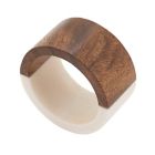 Alternate image 3 for Saro Lifestyle Wood Resin Napkin Rings in White (Set of 4)