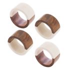 Alternate image 4 for Saro Lifestyle Wood Resin Napkin Rings in White (Set of 4)