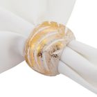 Alternate image 3 for Saro Lifestyle Foil Print Napkin Rings in Gold (Set of 4)