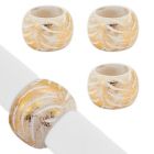 Alternate image 0 for Saro Lifestyle Foil Print Napkin Rings in Gold (Set of 4)