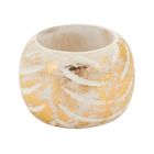 Alternate image 2 for Saro Lifestyle Foil Print Napkin Rings in Gold (Set of 4)