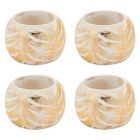 Alternate image 1 for Saro Lifestyle Foil Print Napkin Rings in Gold (Set of 4)