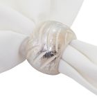 Alternate image 3 for Saro Lifestyle Foil Print Napkin Rings in Silver (Set of 4)