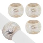 Alternate image 0 for Saro Lifestyle Foil Print Napkin Rings in Silver (Set of 4)