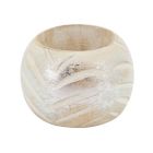 Alternate image 2 for Saro Lifestyle Foil Print Napkin Rings in Silver (Set of 4)