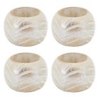 Alternate image 1 for Saro Lifestyle Foil Print Napkin Rings in Silver (Set of 4)