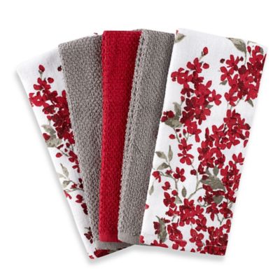 red and grey towels