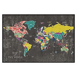 Pied Piper Creative Colorful Map 36-Inch x 24-Inch Canvas Wall Art