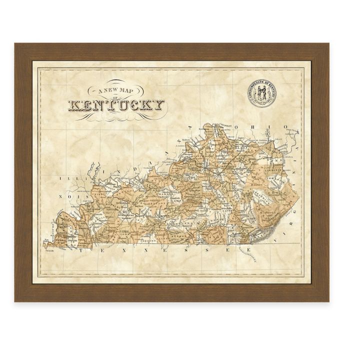 Map of Kentucky Framed Print | Bed Bath & Beyond