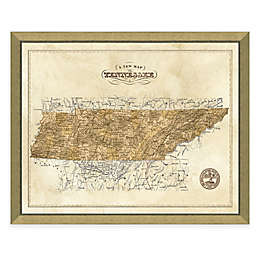 34-Inch x 28-Inch Map of Tennessee Framed Print
