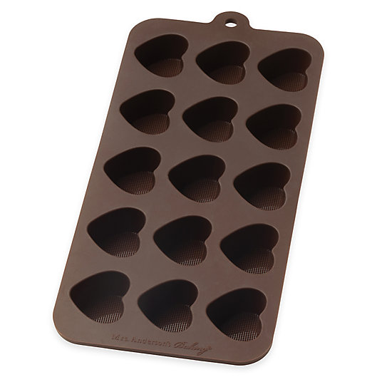Alternate image 1 for Mrs. Anderson's Baking® Nonstick 10-Inch x 4.12-Inch Silicone Heart Chocolate Mold in Brown