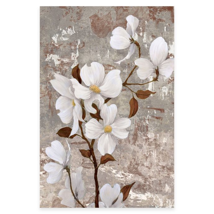 White Stemmed Florals Canvas Wall Art Bed Bath and Beyond Canada