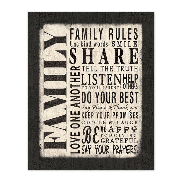 Family Rules Canvas Wall Art | Bed Bath and Beyond Canada