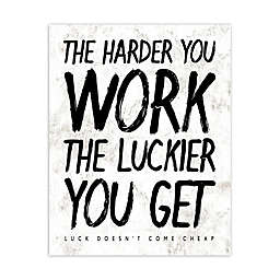 No Luck Just Work 11-Inch x 14-Inch Canvas Wall Art