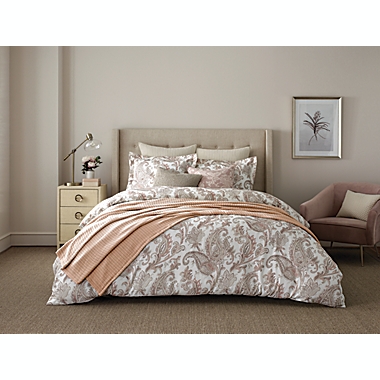 Wamsutta&reg; Sutton Striped King Coverlet in Blush. View a larger version of this product image.