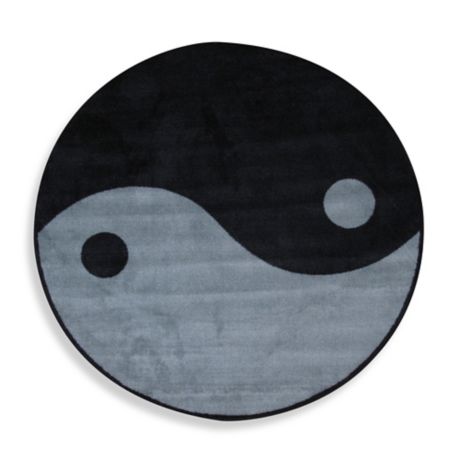 Ying Yang 4 Foot 3 Inch Round Area Rug, Yin Yang Rug Black And White Png Free