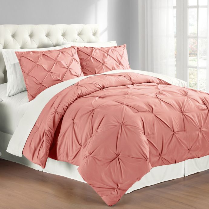 Buy Pintuck Full/Queen Comforter Set in Coral from Bed ...