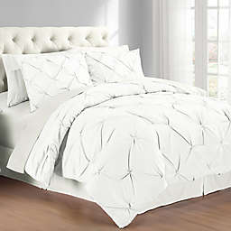 Swift Home Pintuck 2-Piece Reversible Twin Comforter Set in White