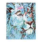 Pied Piper Creative Blue Lion 8-Inch x 10-Inch Canvas Wall Art
