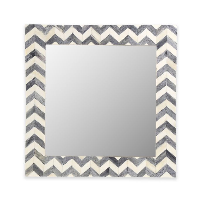 Chevron 14.6Inch x 14.6Inch Bone Mirror Bed Bath and Beyond Canada