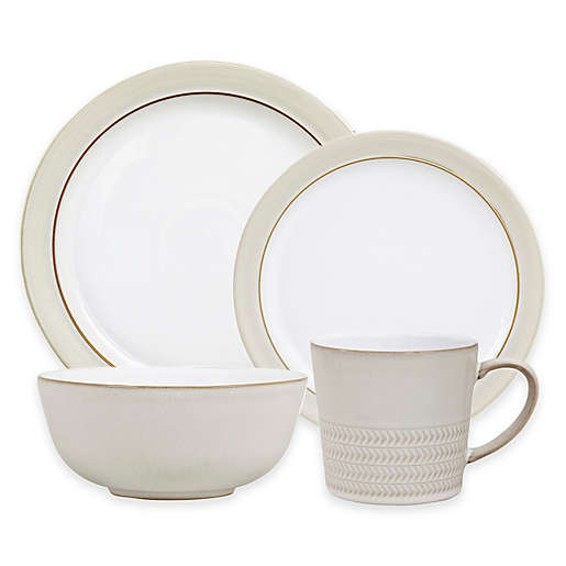 Small Set of 4 Cream Denby Natural Canvas Plate Set
