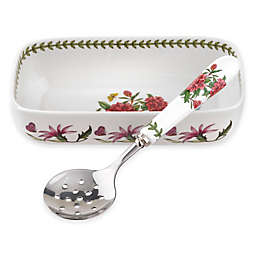 Portmeirion® Botanic Garden 2-Piece Cranberry Dish and Slotted Spoon Set
