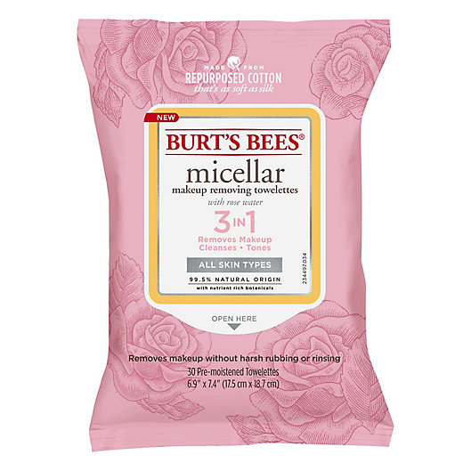 Alternate image 1 for Burt's Bees® 30-Count Makeup Removing Micellar Towelettes in Rose