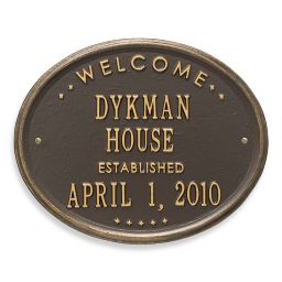 Whitehall Products Oval Welcome House Plaque