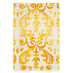 Safavieh Dip Dye Damask Stripe 2-Foot x 3-Foot Accent Rug in Ivory/Gold