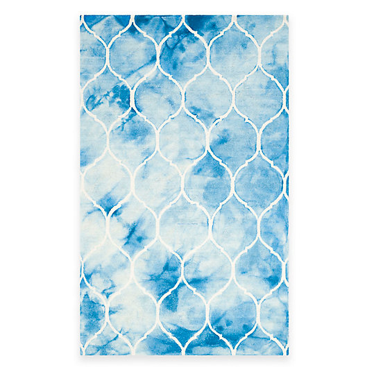 Alternate image 1 for Safavieh Dip Dye Lattice 8-Foot x 10-Foot Area Rug in Blue/Ivory