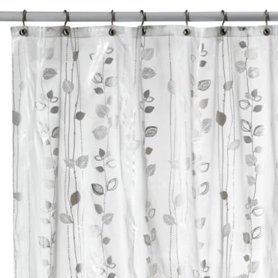 white silver shower curtain