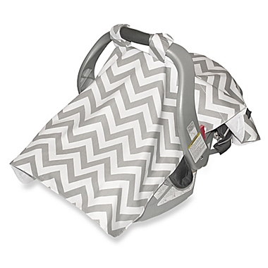 Jolly Jumper&reg; Infant Car Seat Veil in Chevron Grey. View a larger version of this product image.