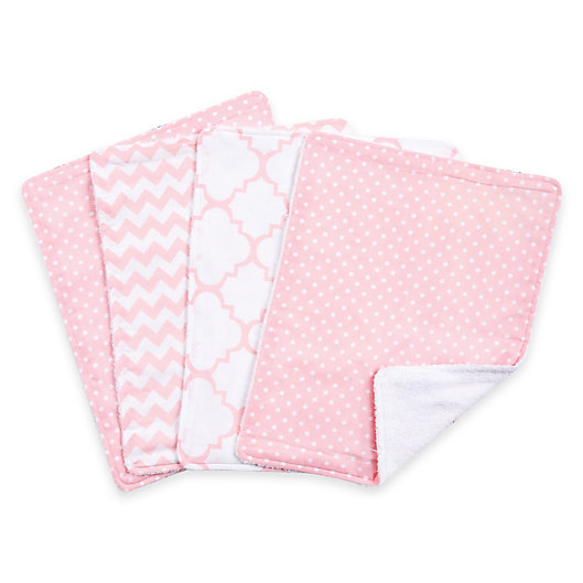 Alternate image 1 for Trend Lab® 4-Pack Pink Sky Burp Cloth Set