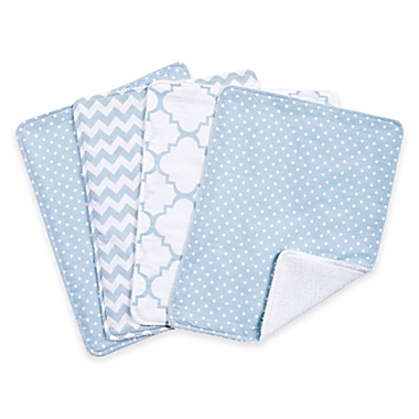 Trend Lab&reg; 4-Pack Blue Sky Burp Cloth Set. View a larger version of this product image.