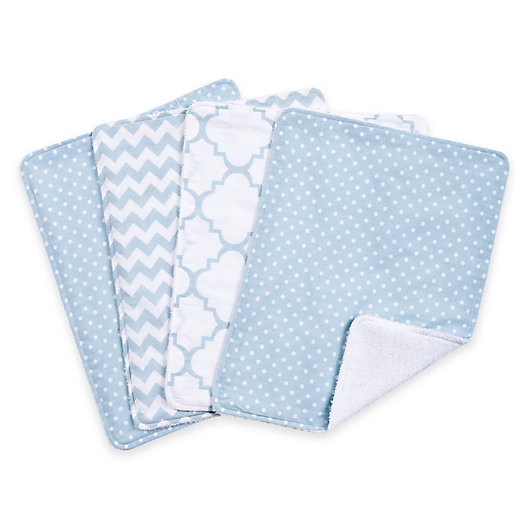 Alternate image 1 for Trend Lab® 4-Pack Blue Sky Burp Cloth Set