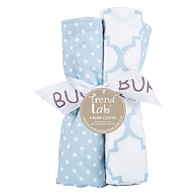 Trend Lab&reg; 4-Pack Blue Sky Burp Cloth Set. View a larger version of this product image.