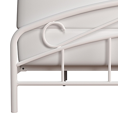 Hillsdale Furniture Jolie Arched Scroll Bed Frame in Textured White. View a larger version of this product image.