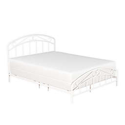 Hillsdale Furniture Jolie Arched Scroll Full Bed Frame in Textured White