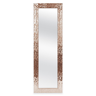 Door Solutions&trade; 53-Inch x 17-Inch  Rectangular Sequin Over-the-Door Mirror in Copper. View a larger version of this product image.